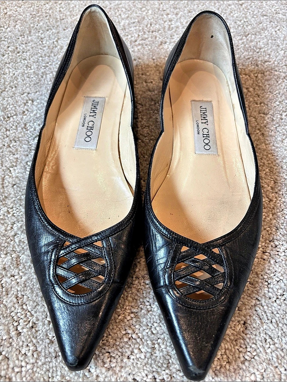 Jimmy Choo Pointed Toe Flats in Black US 6.5